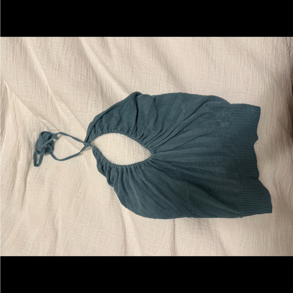 Urban Outfitters Blue Cut Out Backless Tank Top